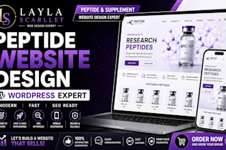 build peptide website, research peptide store and woocommerce website