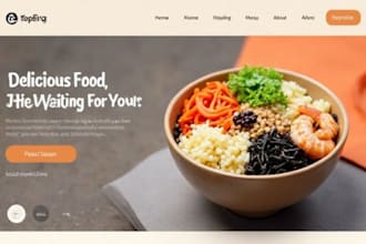 design meal prep shopify store, meal prep website, food delivery website