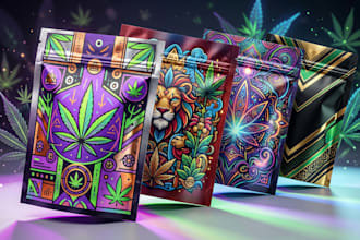 mylar bag design custom cannabis weed bag pouch packaging cbd label design