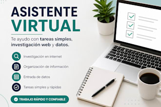 seré tu asistente virtual para investigación web y tareas simples