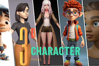 sculpt stylized 3d game character, 3d character model for unity, unreal engine