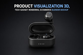 create product visualization 3d, tech gadget rendering, ecommerce blender mockup