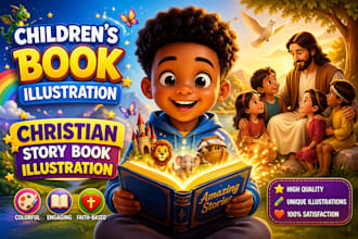 children story book illustration bible story illustration