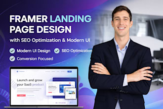 create a framer landing page design with SEO optimization and modern UI design