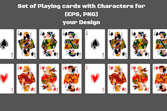 design custom playing card deck, poker cards and 52 card game mockup