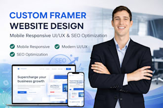 design a custom framer website with mobile responsive UI UX and SEO optimization