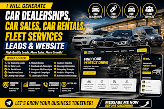 generate car dealerships, car sales, car rentals, fleet services leads website