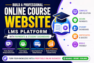 build online course website lms platform elearning website student dashboard