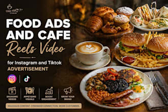 create food ads and cafe reels video for instagram and tiktok advertisement