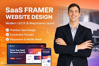 design a saas framer website with modern UI UX and responsive layout