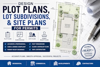 design plot plans, lot subdivisions, and site plans for permits
