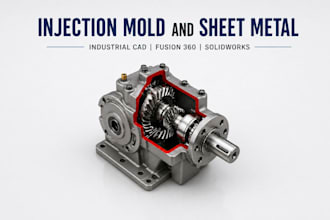 injection mold and sheet metal, industrial cad fusion 360 solidworks