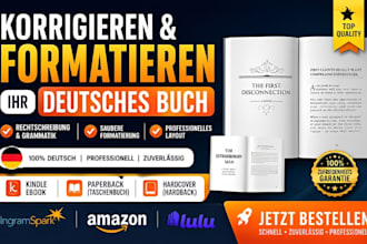 Überarbeitung und formatierung ihres deutschen buches für amazon KDP publishing