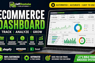 build shopify amazon excel dashboard inventory tracker, sales and profit tracker