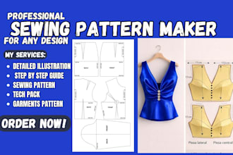create sewing instructions, step by step illustrations guide