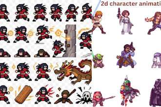 do 2d pixel art sprite sheet character 8 bit 16 bit 32 bit character animation