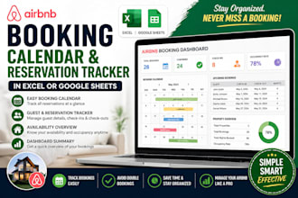 create an airbnb booking calendar reservation tracker in excel or google sheet