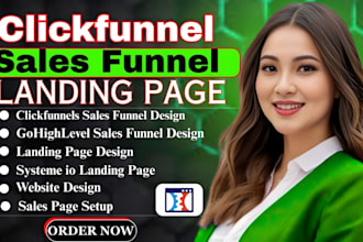 design clickfunnels sales funnels, landing pages, website, gohighlevel funnel
