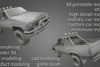 do scale model 3d car model diecast model vehicle design for printable model