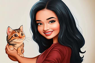 create a custom hobby caricature with a hand drawn portrait