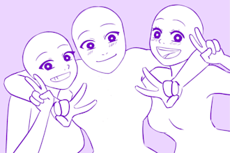 draw your characters posing together
