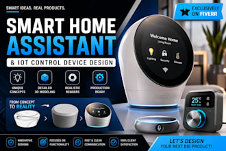 design smart home assistant iot control device product design 3d model ready cad