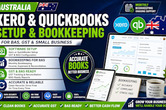 setup xero quickbooks australia bookkeeping bas gst monthly service