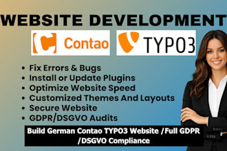 build customize german contao typo3 website update full gdpr dsgvo compliance