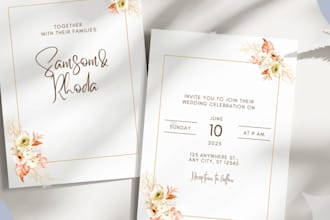 editable canva wedding invitation templates for etsy
