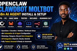 install openclaw clawdbot moltbook moltbot n8n ai agent on mac mini vps PC