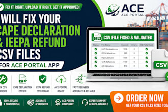 fix your cape declaration and ieepa refund CSV files for the ace portal app