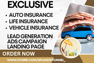 generate auto insurance life vehicle finance leads build auto insurance website