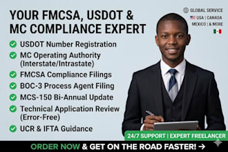 manage your usdot and mc number application and fmcsa compliance