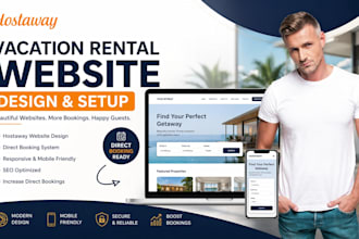 build and design a hostaway vacation rental website with direct booking