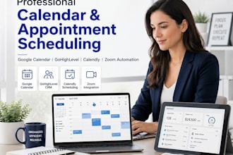 manage google calendar, gohighlevel, calendly, zoom scheduling appointment boo