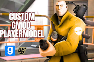 create custom gmod character, modify, port gmod map, sfm animation, fnaf, tf2