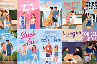 do romance book cover character illustration dark romance romantasy couple art