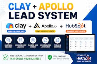 setup clay com, apollo io sequences, hubspot crm workflows, and automatio