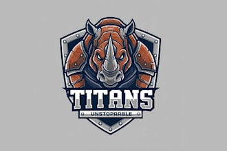 design high quality rhino mascot logo with unlimited revision