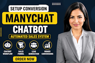set up manychat chatbot workflow for automated sales system