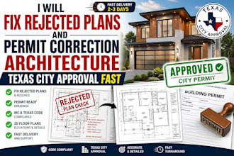 fix rejected plans and permit correction architecture texas city approval fast