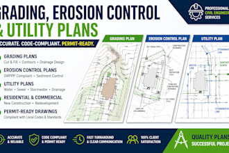 create grading plan erosion control site plan and utility plan