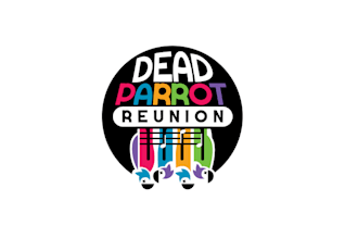 design abstract colorful dead parrots having reunion logo