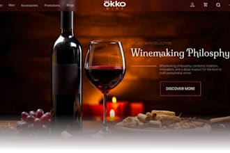 design wine shopify store, wine shopify website liquor store, beverages store