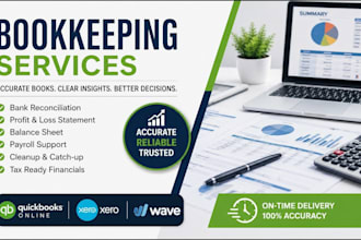 do bookkeeping in quickbooks online, payroll and zero for USA tax preparation
