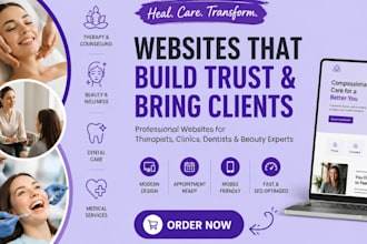 design therapy, beauty, massage, counselling, dental, medical website