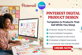 design pinterest digital products and canva templates to sell online