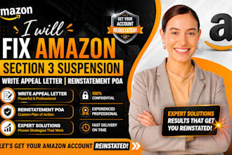 write appeal letter, reinstatement poa, fix amazon section 3 suspension