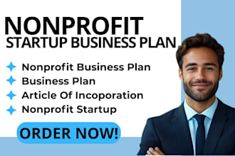 create nonprofit startup business plan with article of incorporation