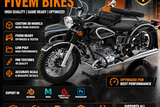 create high end fivem bikes,serverskuttes,and custom dev system for top buyer